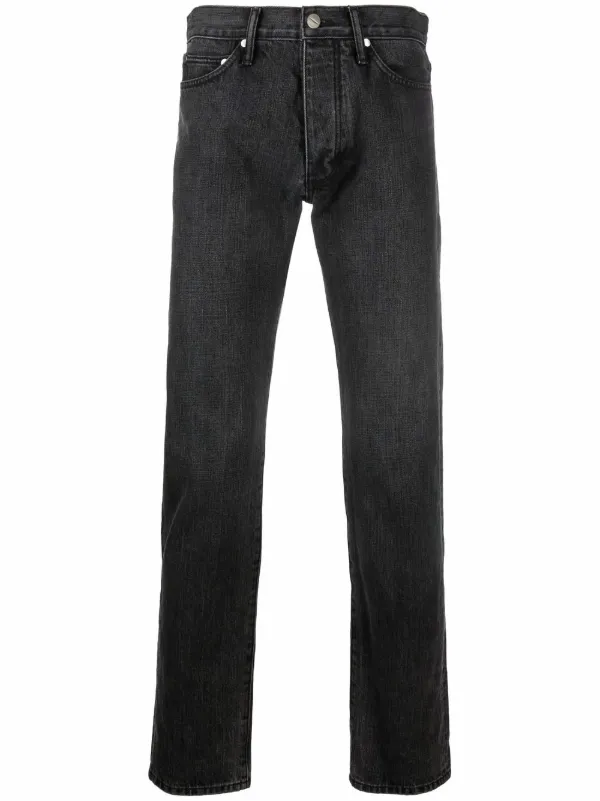 Shop Rhude dark-wash straight-leg jeans 