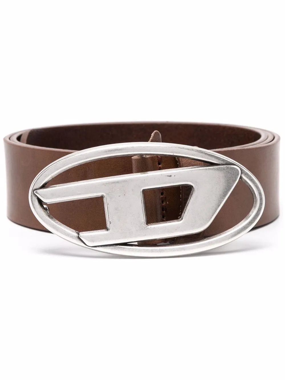 logo-buckle leather belt