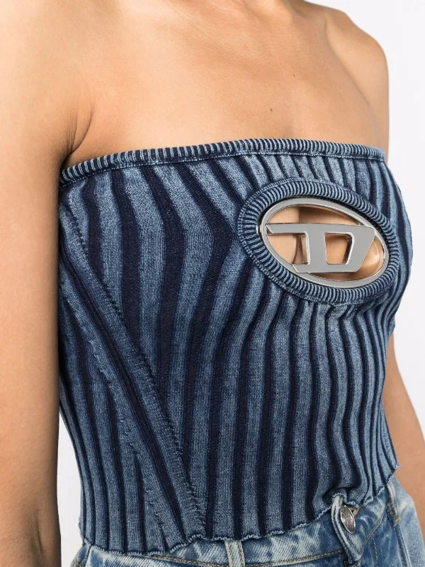 M-CLARKSVILLE Woman: Bandeau Top, cut out, D logo plaque