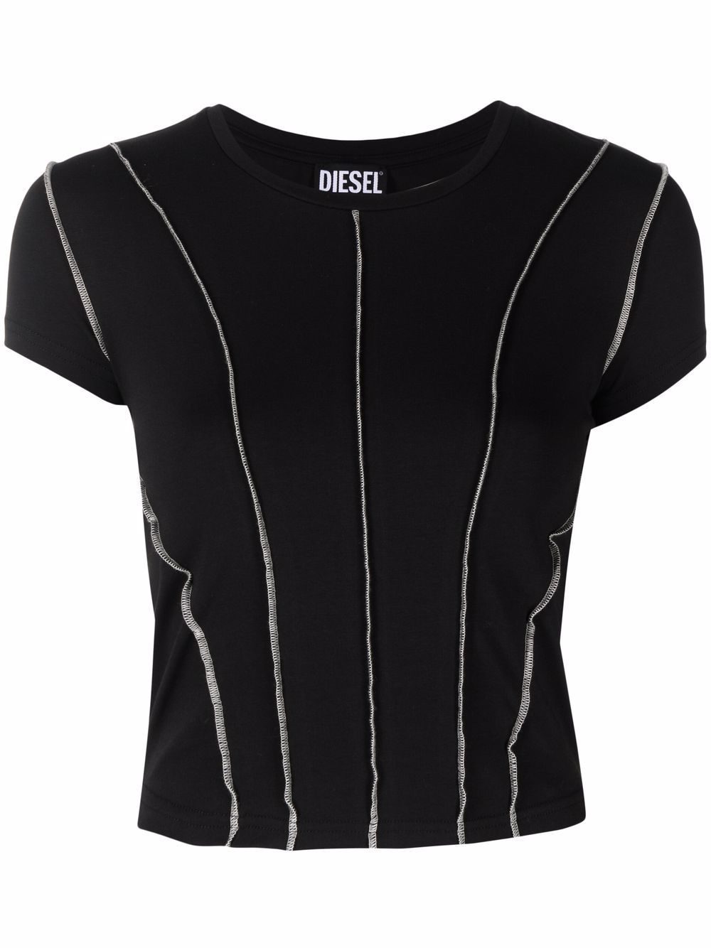 Image 1 of Diesel piped-trim detail T-shirt