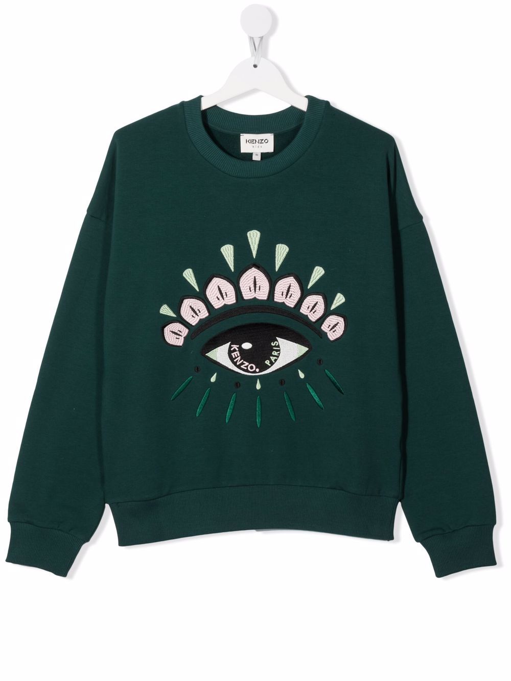 фото Kenzo kids толстовка из органического хлопка с вышивкой