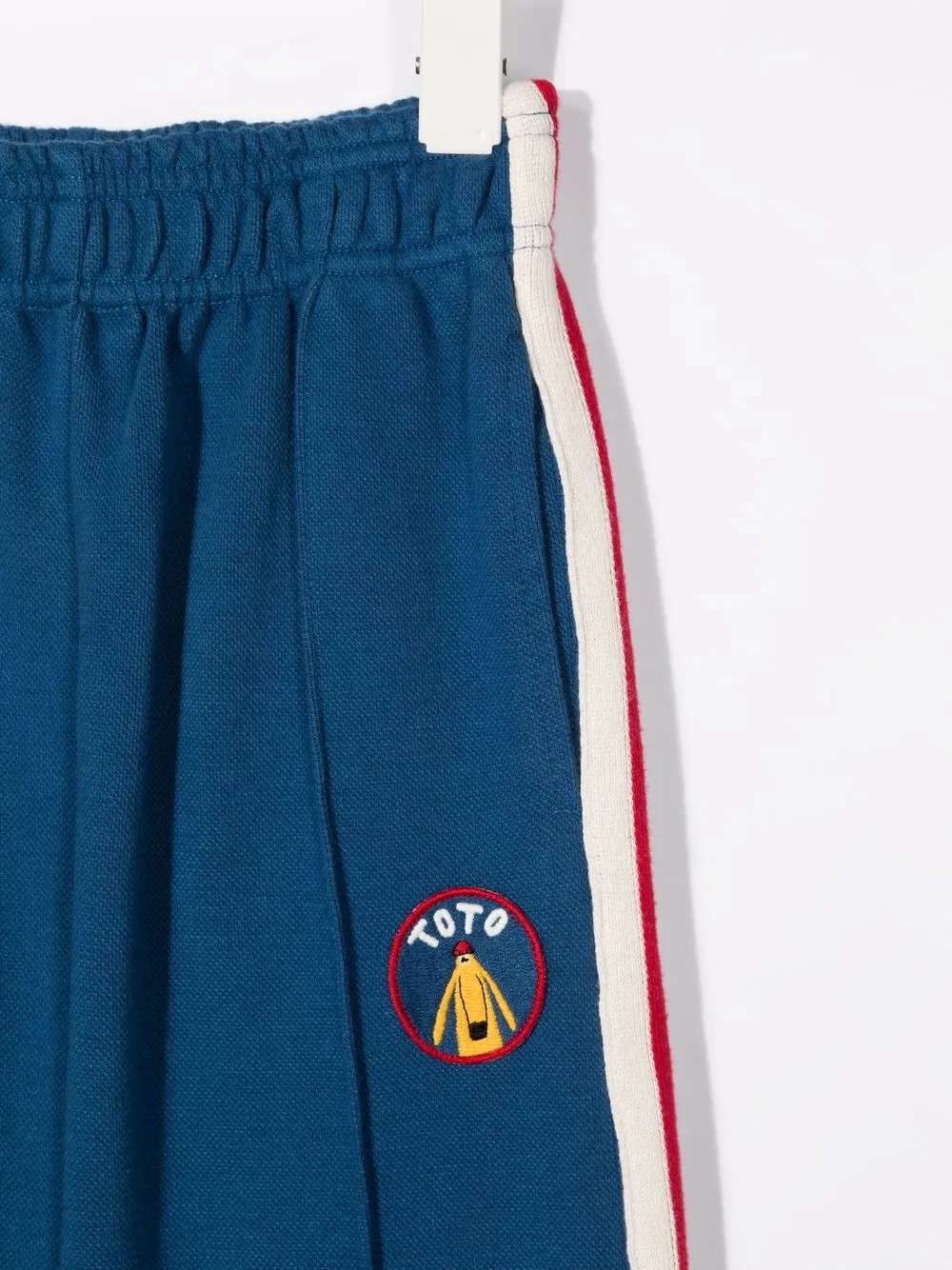 Jelly Mallow Embroidered Cotton-blend Track Trousers In Blue