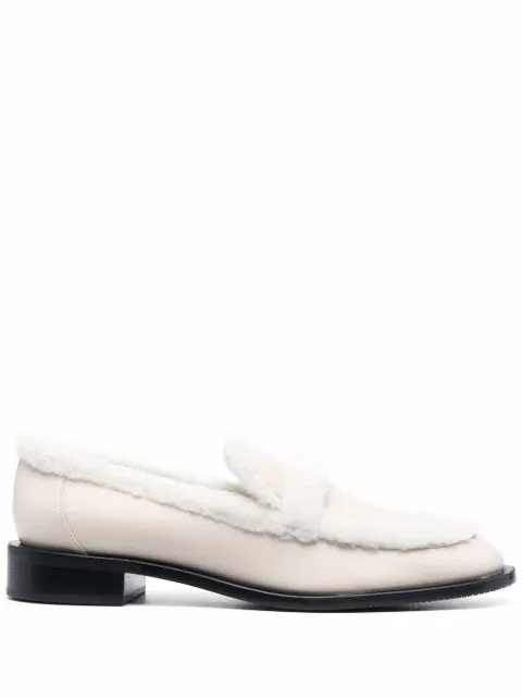 Stuart Weitzman shearling trim loafers