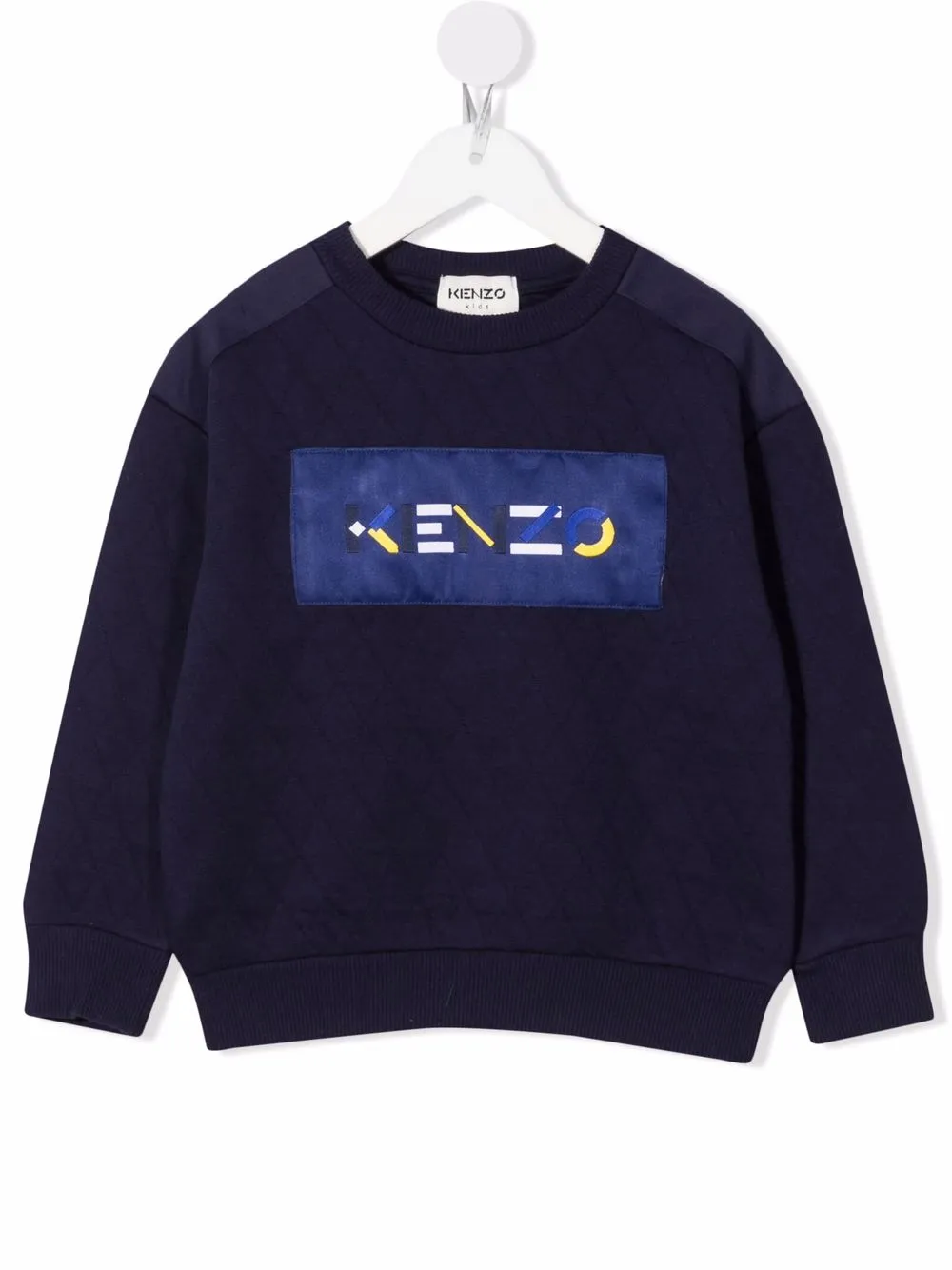 фото Kenzo kids стеганая толстовка с нашивкой-логотипом