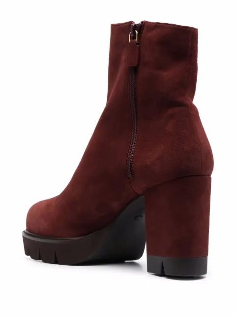Stuart Weitzman brown block heel ankle 