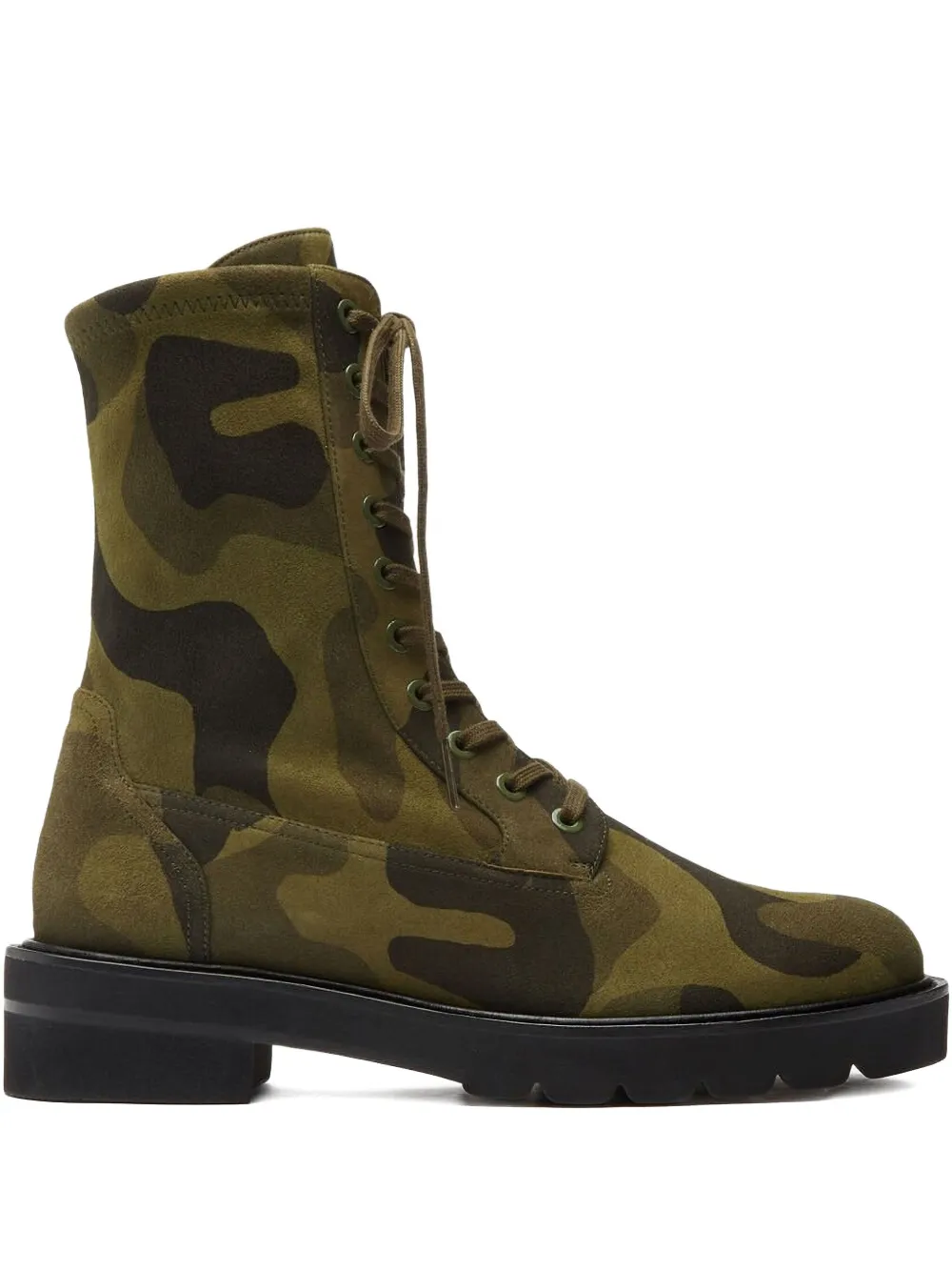 Stuart Weitzman Ande Liftie lace-up combat boots Green