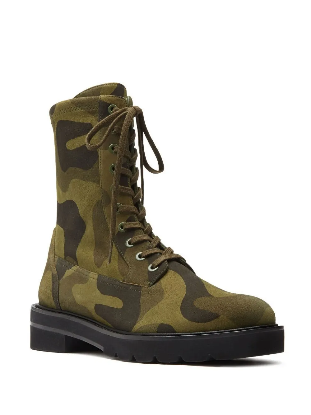Stuart Weitzman Ande Liftie lace-up combat boots Groen