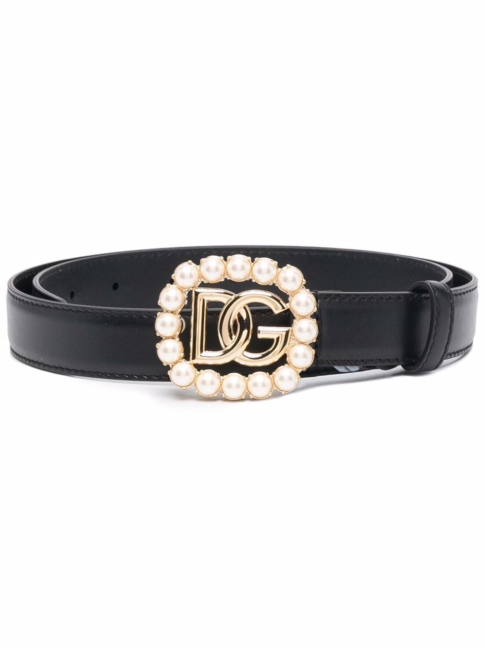 Image 1 of Dolce & Gabbana rhinestone-embellished logo-plaque belt