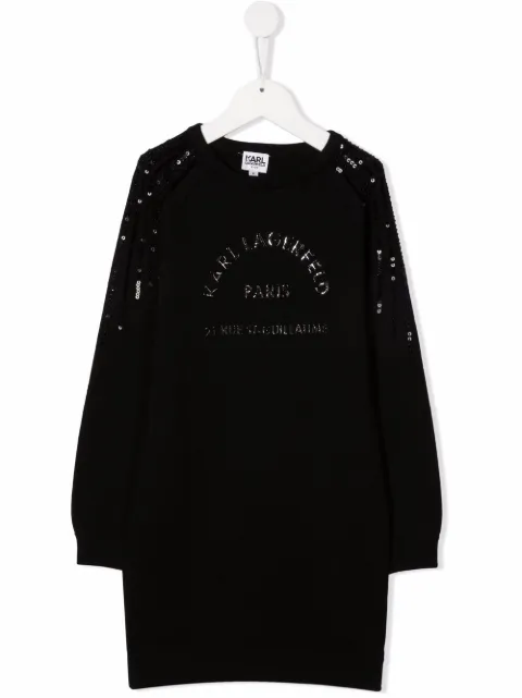 Karl Lagerfeld Kids سويتر طويل بزينة ترتر