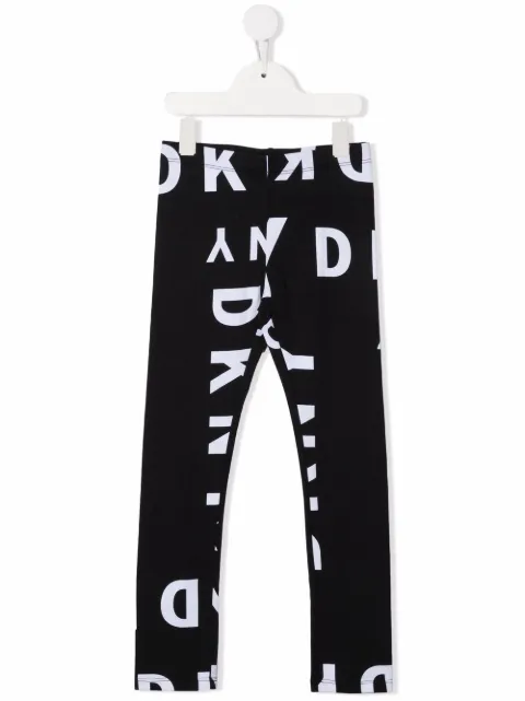 Dkny Kids ليغينغ قطن بطبعة شعار الماركة