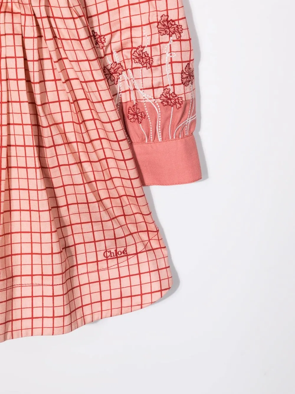 фото Chloé kids платье-рубашка в клетку