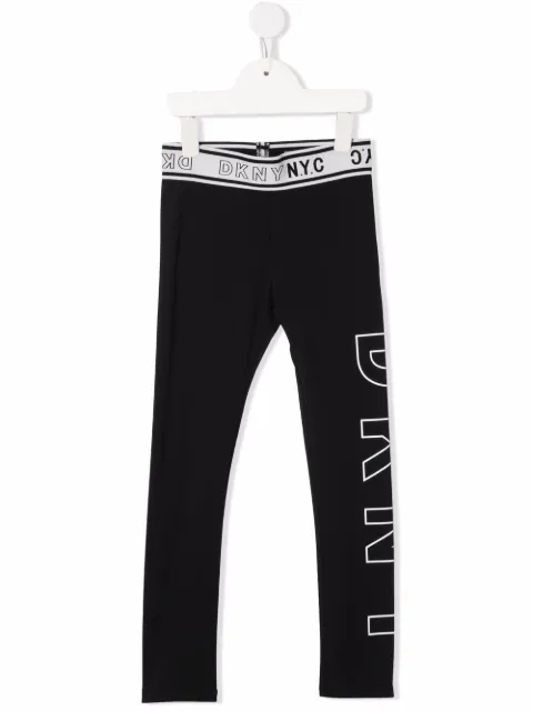 Dkny Kids ليغينغ بخصر بطبعة شعار الماركة