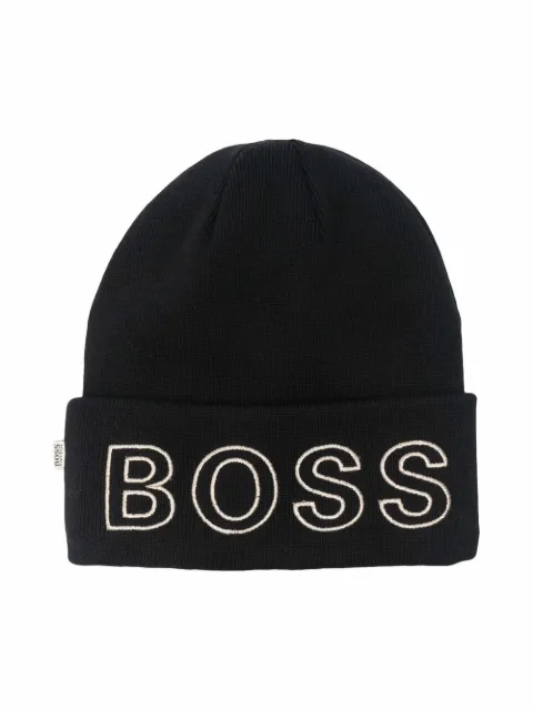 Boss Kids طاقية منسوجة مطرزة بشعار الماركة