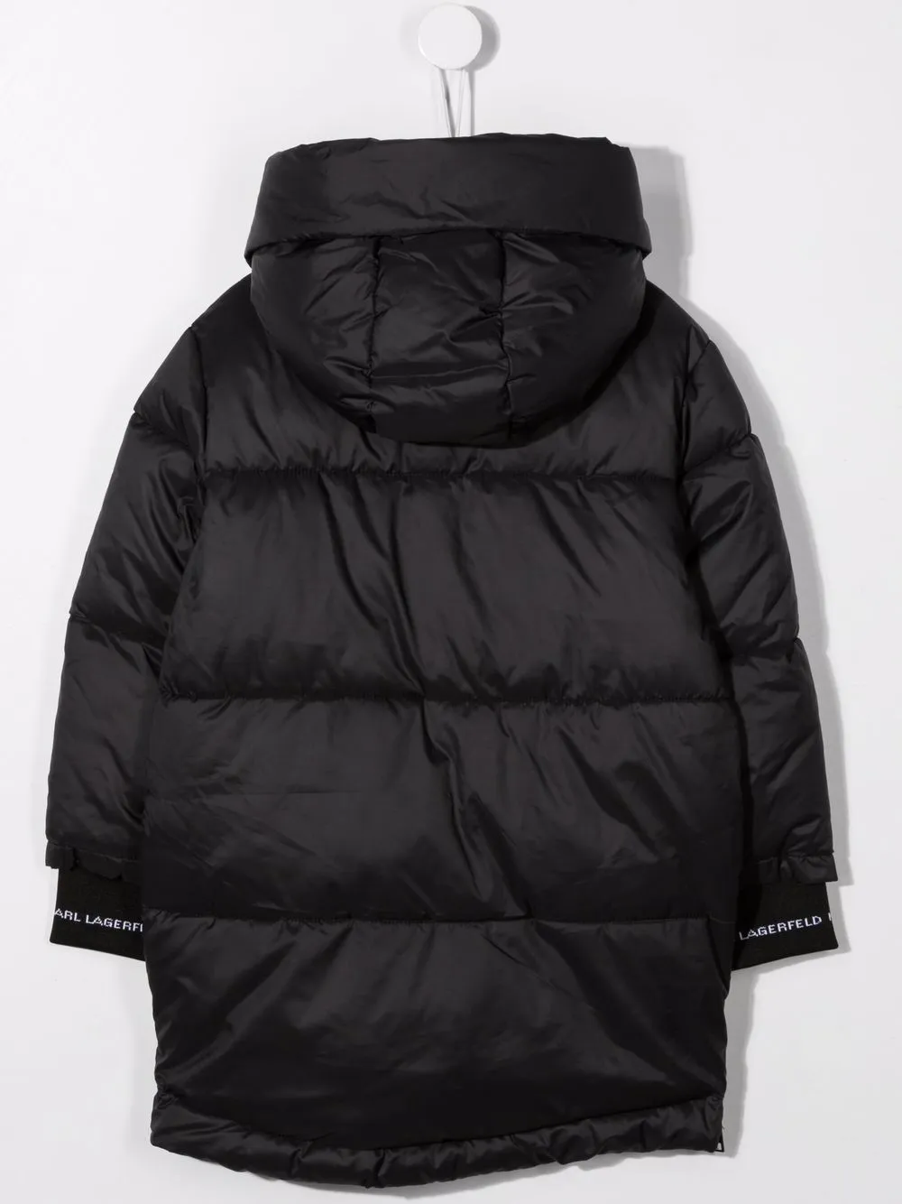 фото Karl lagerfeld kids пуховик с капюшоном и жаккардовым логотипом