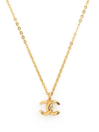 Chanel Pre-owned CC Logo Pendant Necklace - Metallic