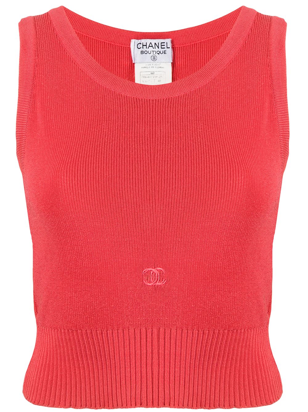 

Chanel Pre-Owned top con logo CC 1996 - Rojo