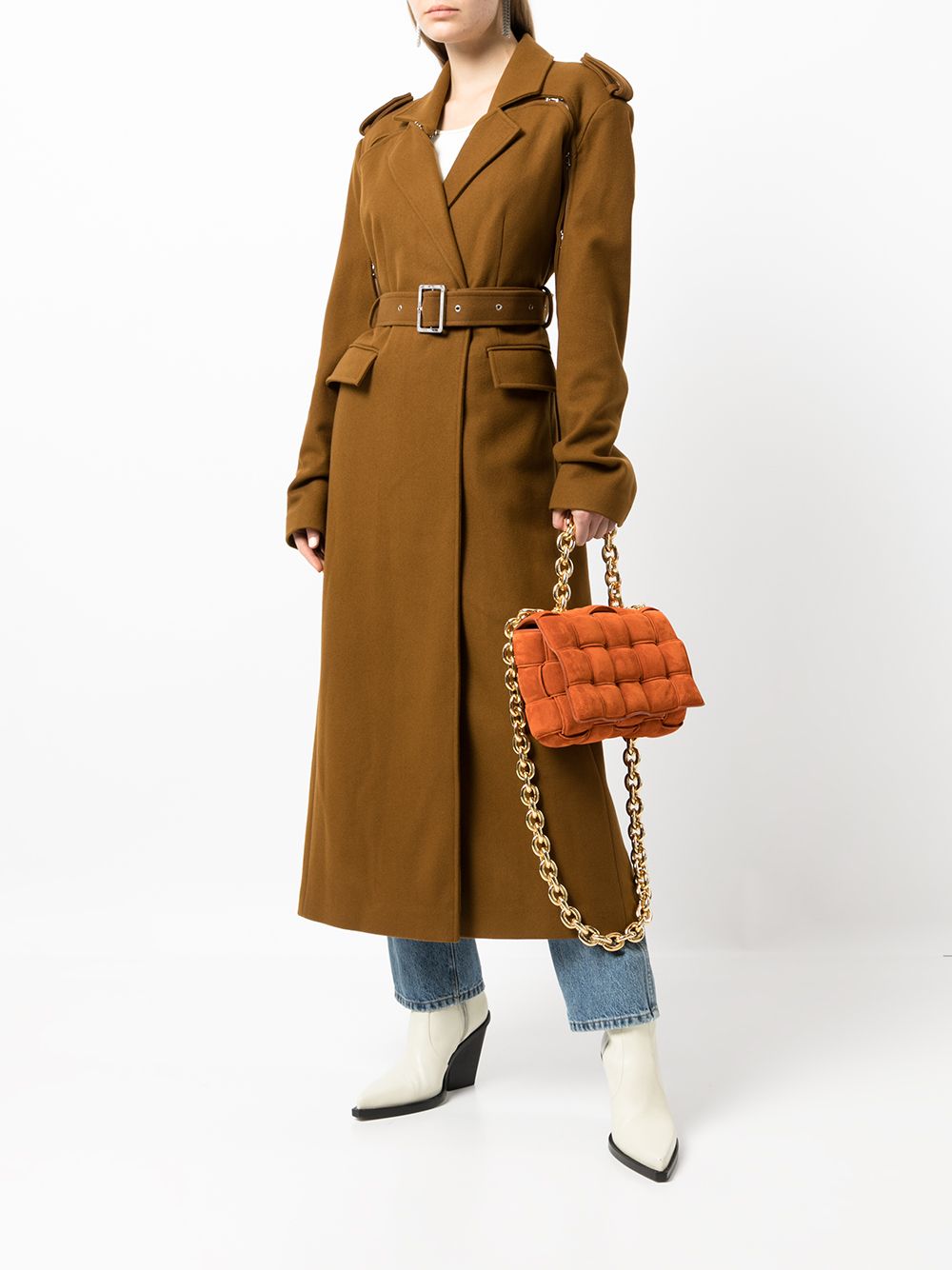 Shop Boyarovskaya Belted-waist Trench Coat In Brown