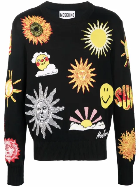 Moschino sunflower knit jumper
