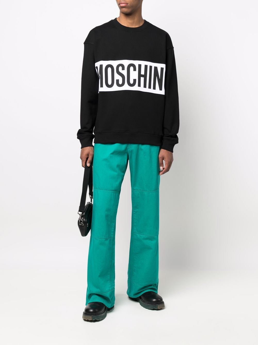 Moschino Sweater met logoprint - Zwart