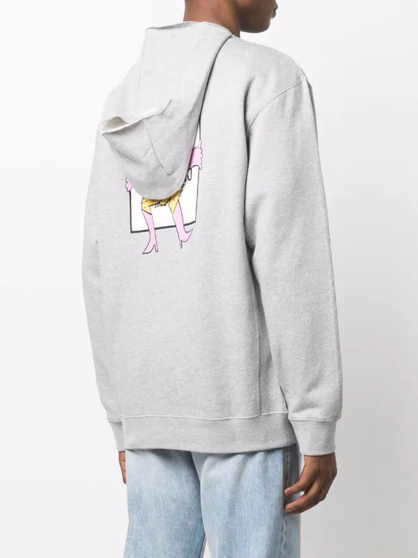 Opening Ceremony Lightbulb box-logo Print Hoodie | Grey