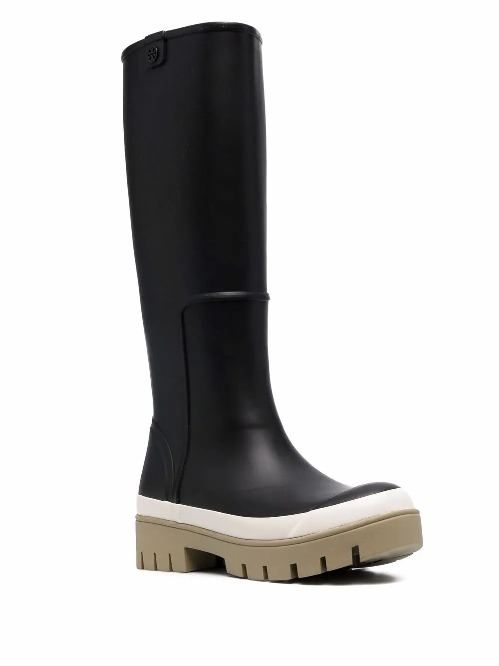 Tory Burch Ridged Rubber Sole Boots In Schwarz