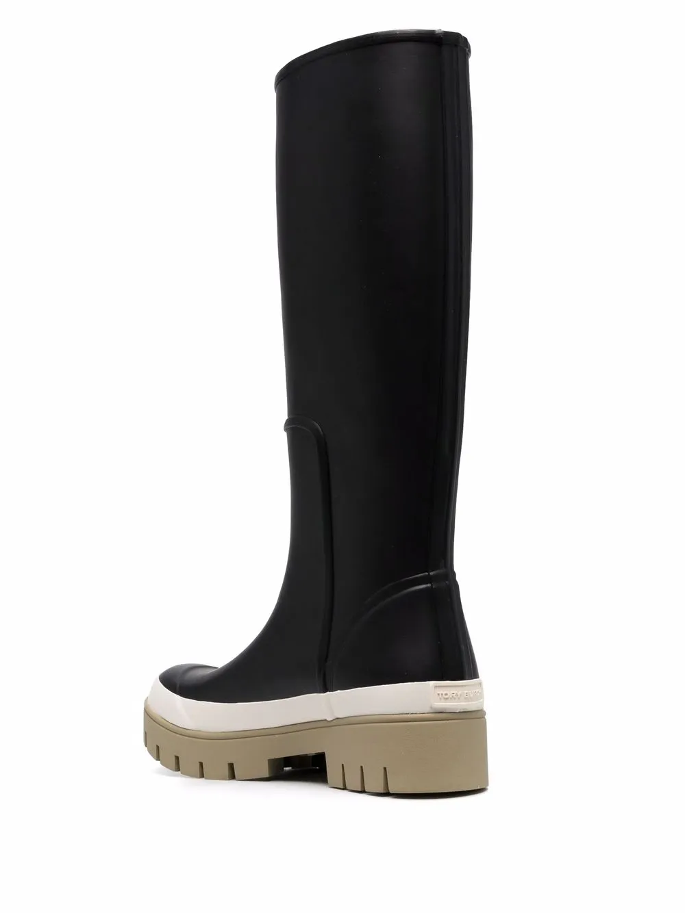 Tory Burch Ridged Rubber Sole Boots In Schwarz