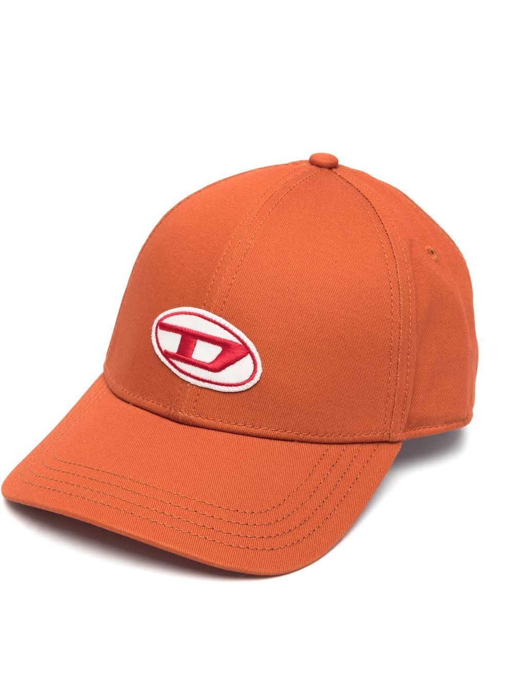 Diesel Logo-patch Cotton Cap In Orange