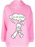 Natasha Zinko rabbit-print long-sleeved hoodie - Pink