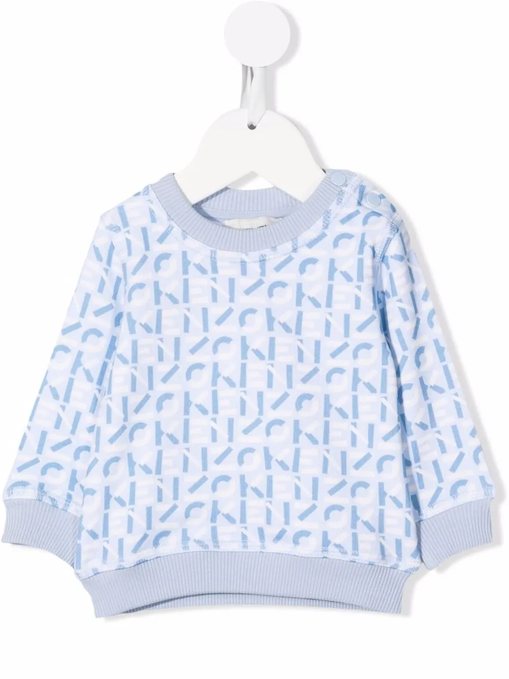 

Kenzo Kids monogram-print fleece sweatshirt - Blue