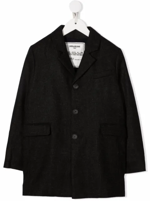 Zadig & Voltaire Kids معطف صوف أسود