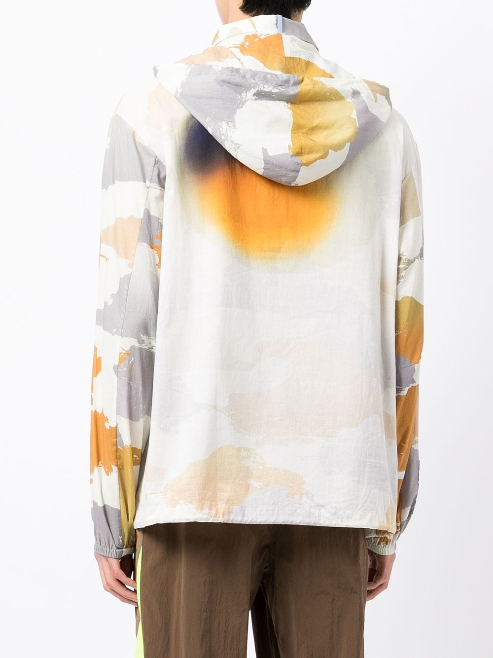 abstract-print hooded jacket