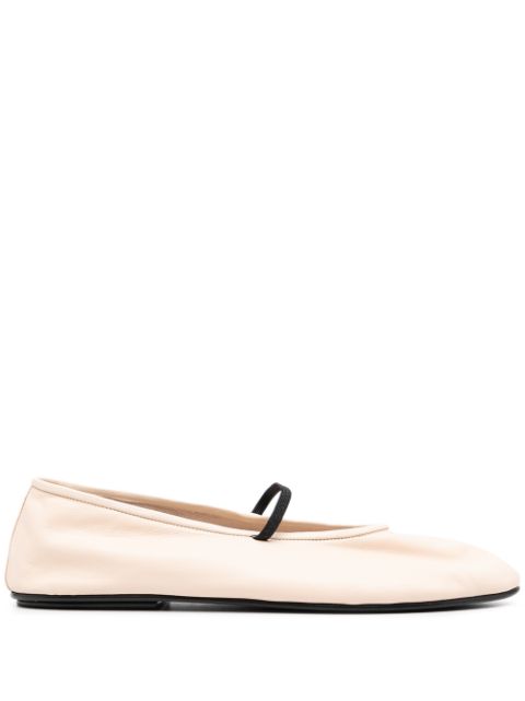 The Row almond-toe elasticated-strap ballerina flats