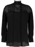 SHIATZY CHEN tulle panelled silk blouse - Black