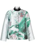 SHIATZY CHEN lace collar jacquard jacket - Green