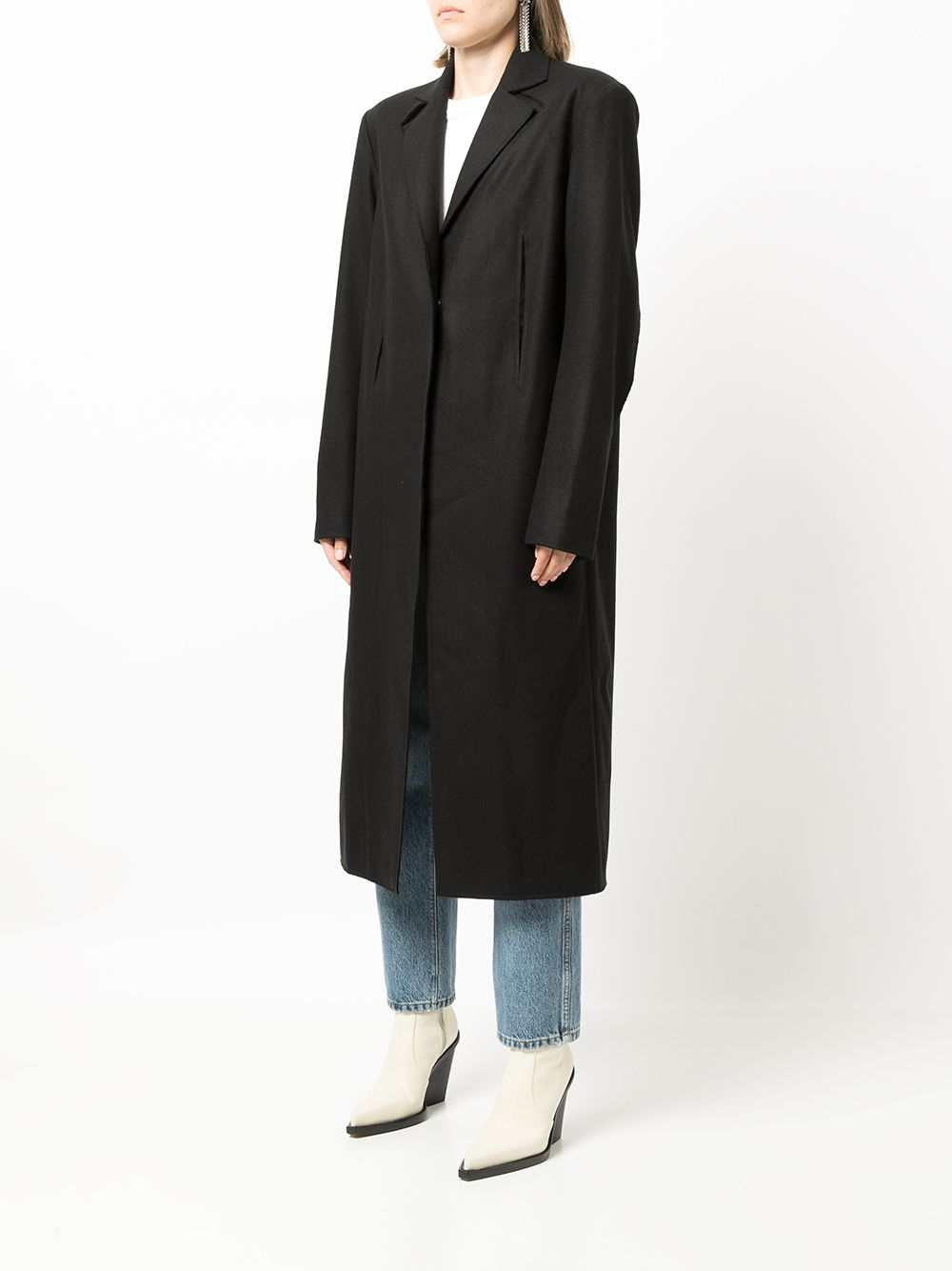 Shop Boyarovskaya Slit-detail Single-breasted Coat In Black