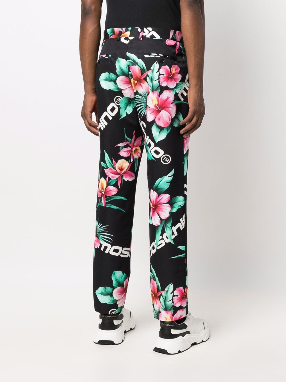 фото Moschino спортивные брюки с цветочным принтом
