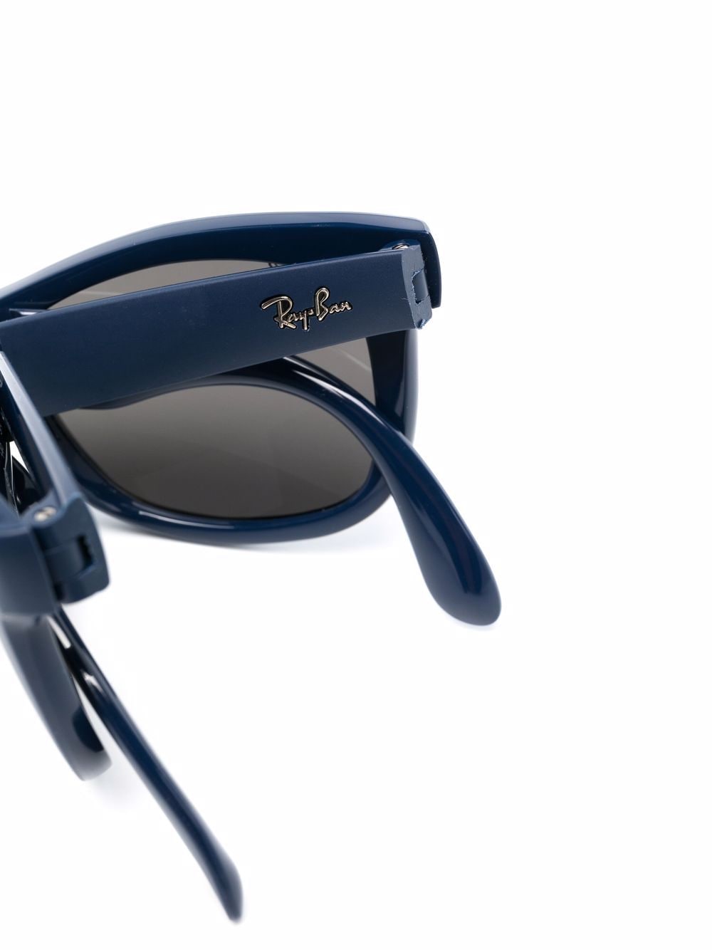 Shop Ray Ban Folding Wayfarer Sunglasses In Blue