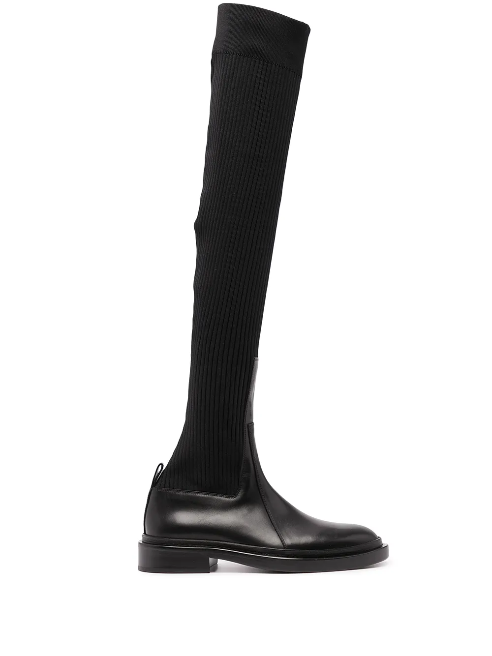 

Jil Sander botas altas de canalé - Negro