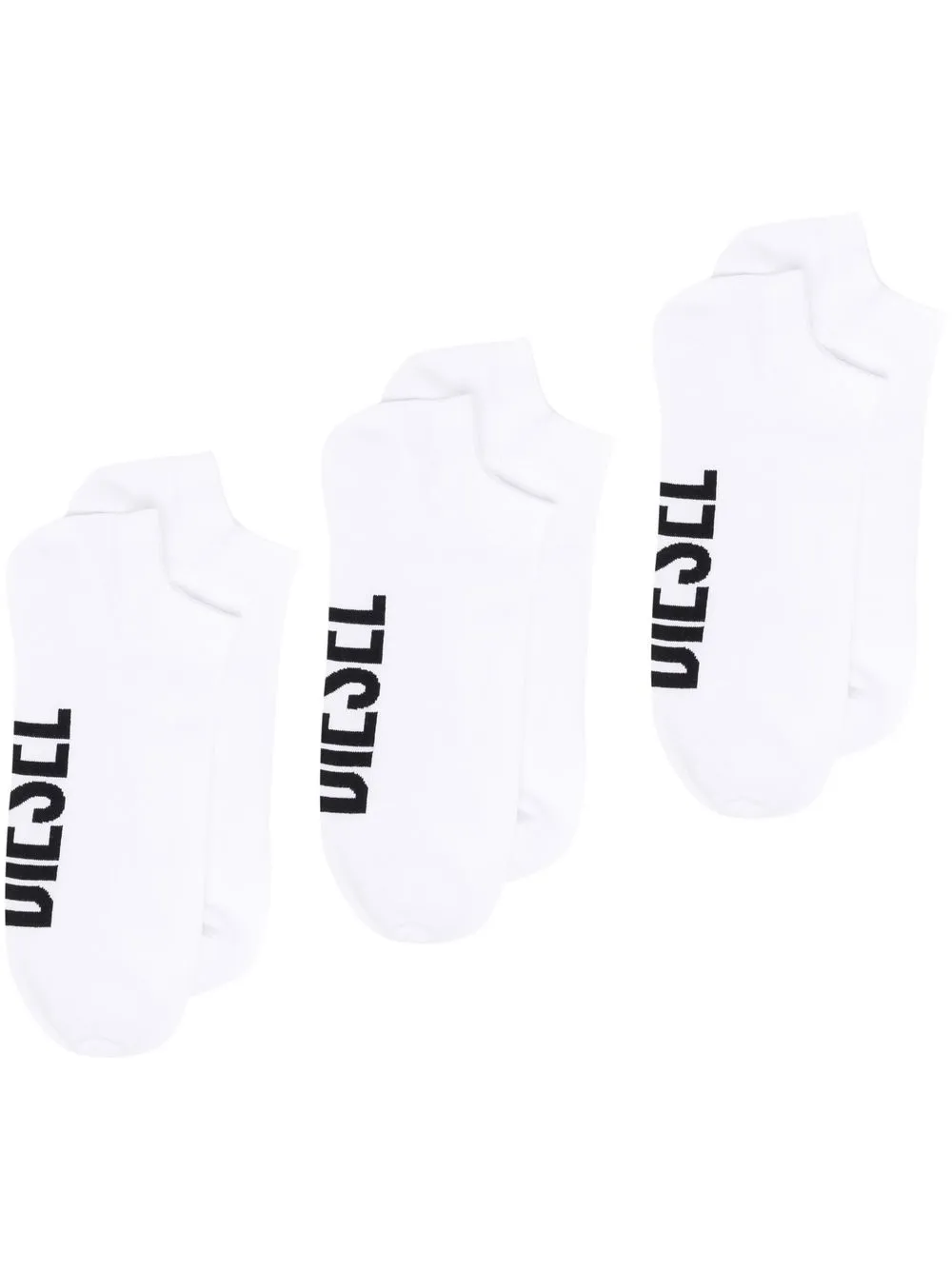 

Diesel branded-footbed print socks - White
