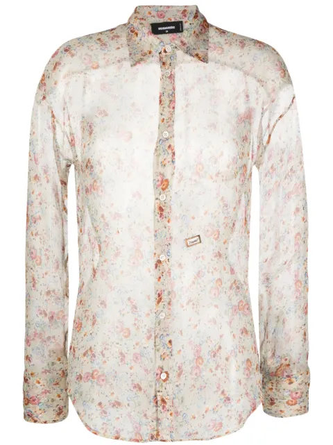 DSQUARED2 silk floral-print shirt Women