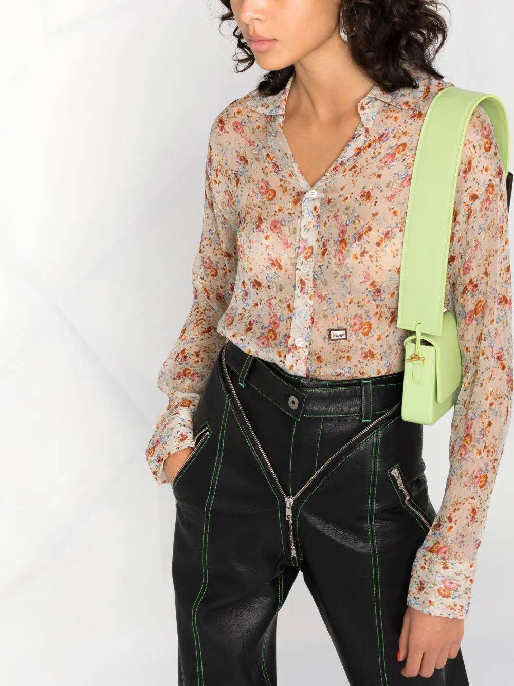 Disqued DSQUARED2 silk floral-print shirt Women