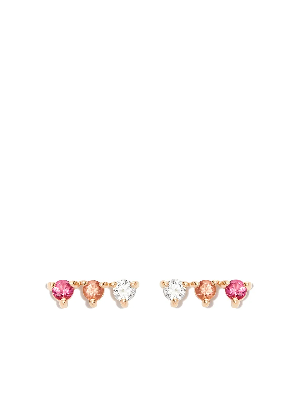 

WWAKE 14kt yellow gold diamond and tourmaline earrings