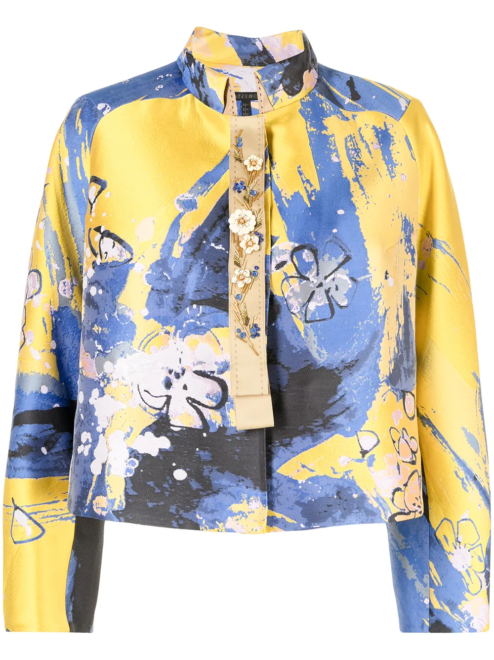 

SHIATZY CHEN chamarra corta en jacquard - Amarillo