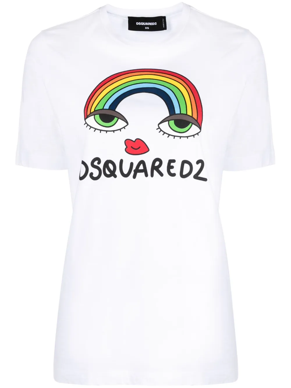 Affordable DSQUARED2 rainbow logo print T-shirt Women