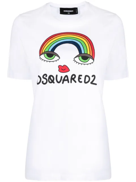 DSQUARED2 rainbow logo print T-shirt Women