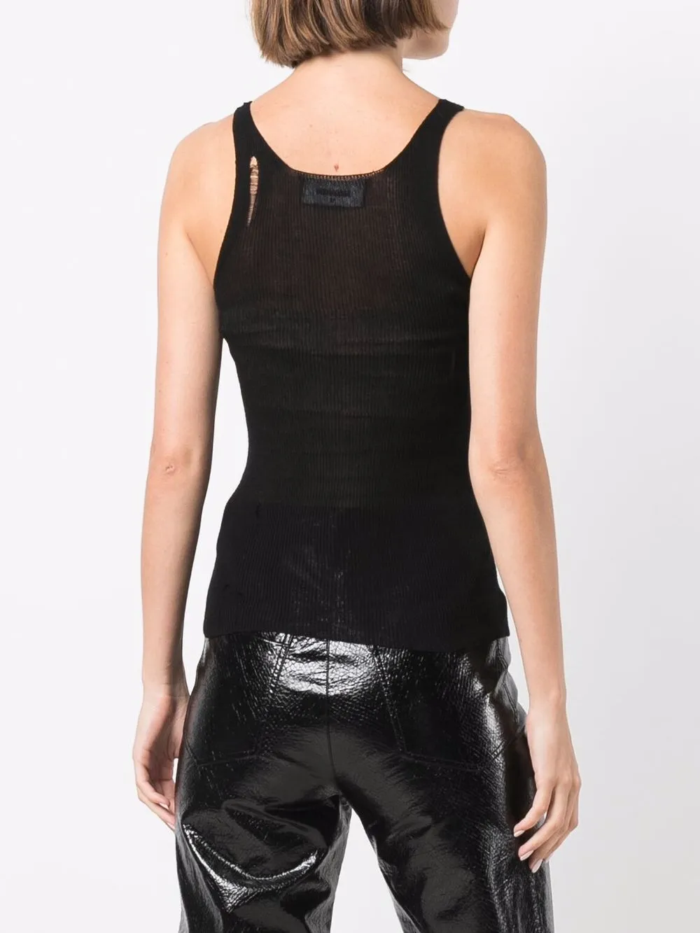 фото Dsquared2 топ в рубчик с эффектом потертости
