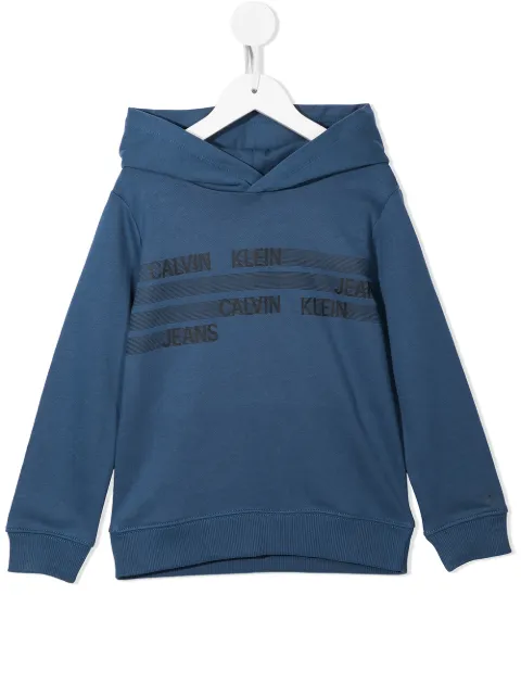 Calvin Klein Kids logo-print cotton hoodie