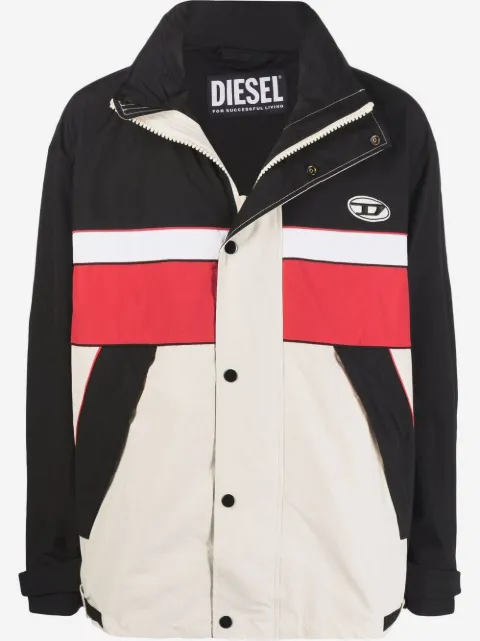 Diesel veste zippée à empiècements contrastants et col cheminée