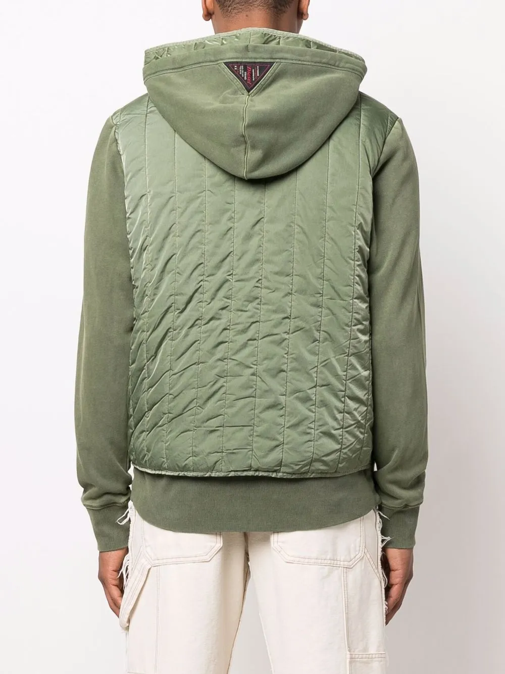 Diesel Hoodie met contrasterend vlak Groen