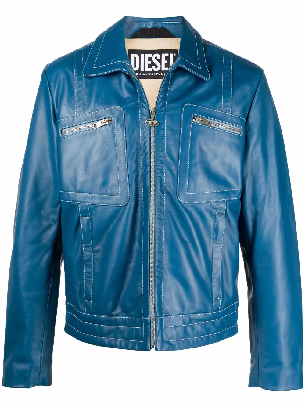 farfetch.com | Diesel skinnjacka med flera fickor